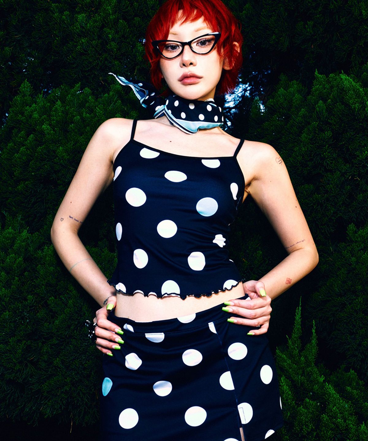 하이타이드 프랭키(HIGHTIDEFRANKIE) Polka Dot Skort Black