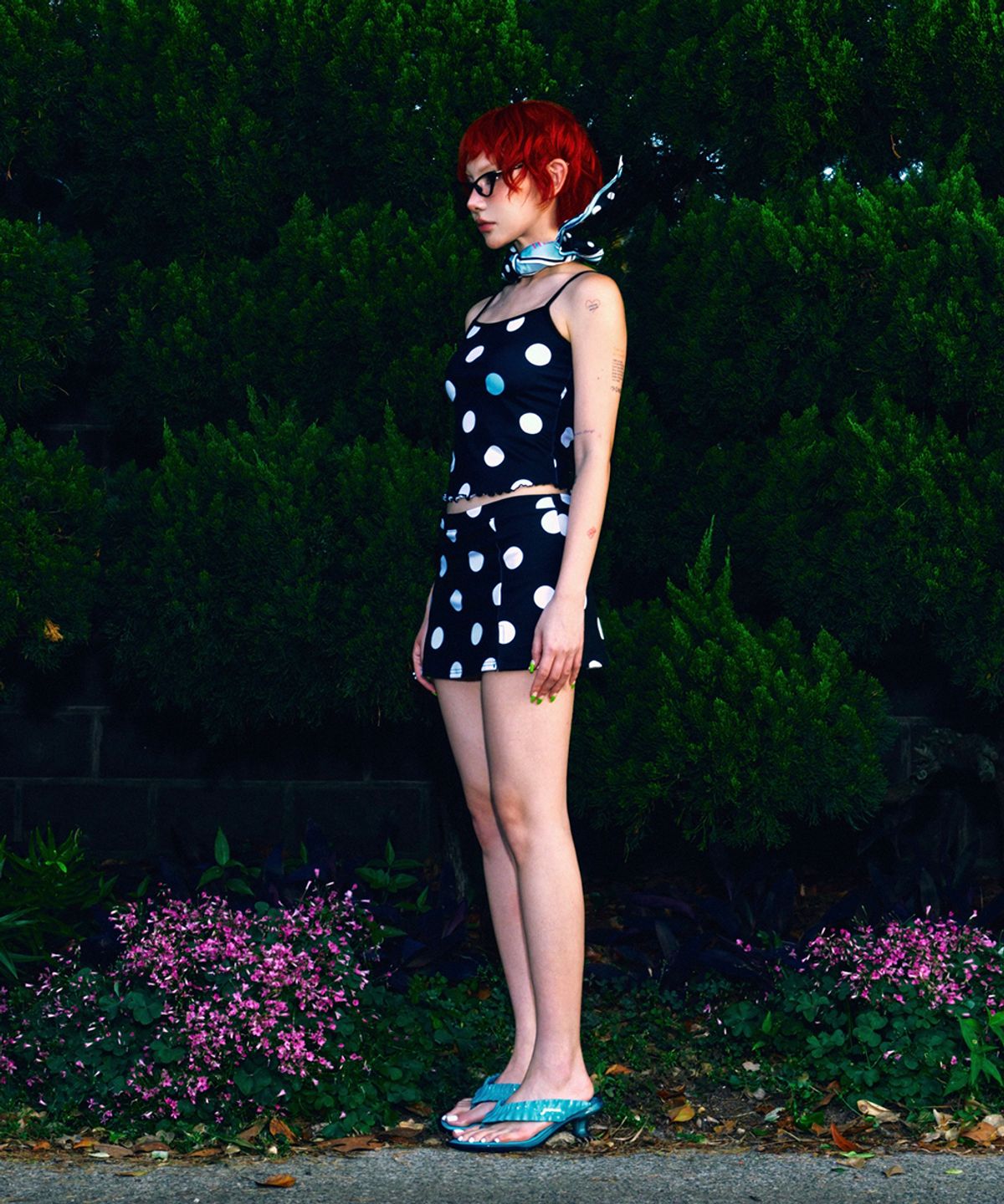 하이타이드 프랭키(HIGHTIDEFRANKIE) Polka Dot Skort Black