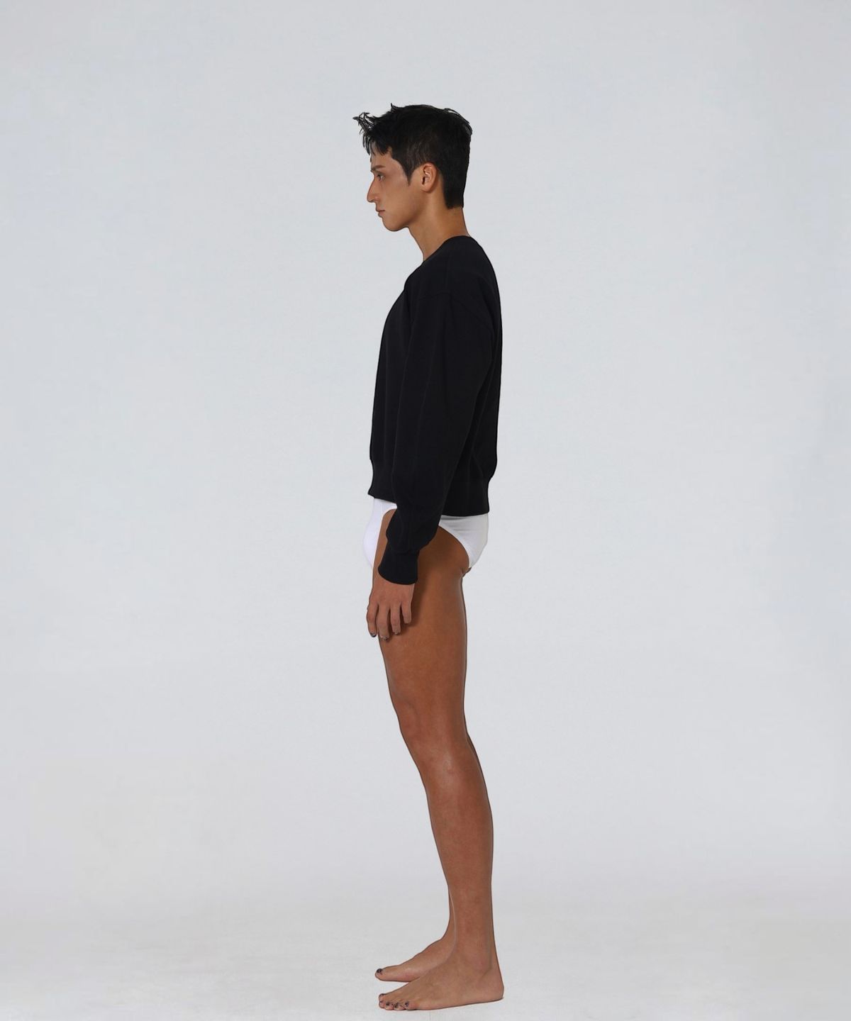 엑세스(XX) XX Round Curved Crop Sweatshirt Black
