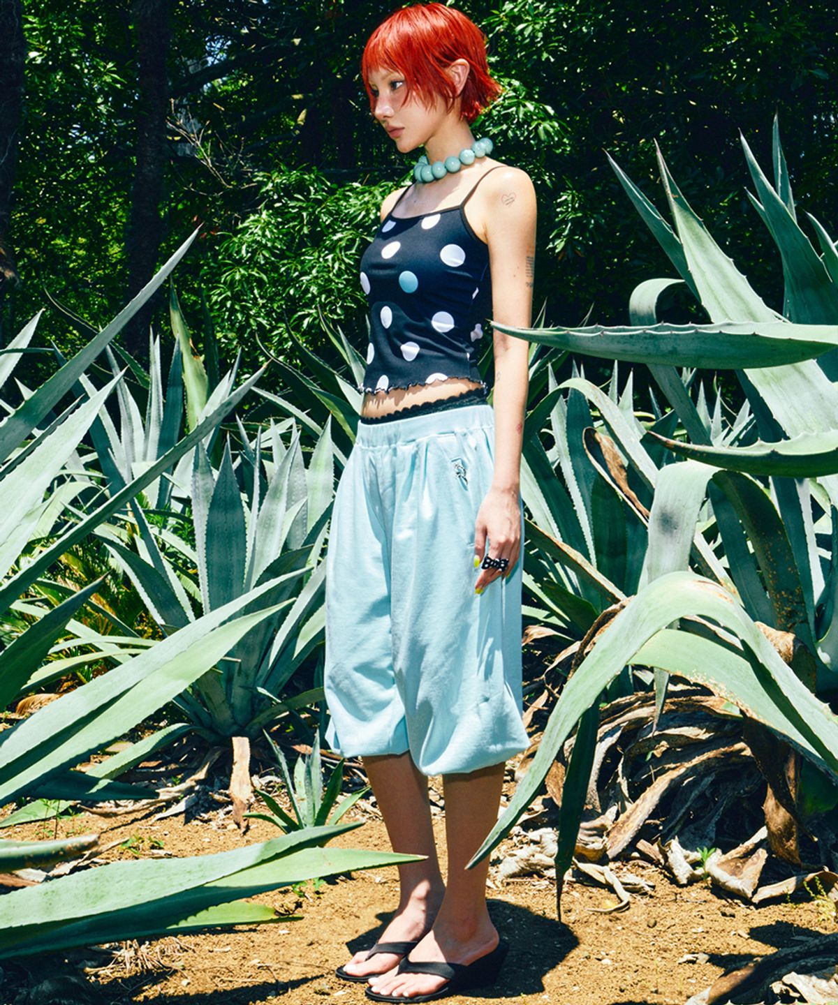 하이타이드 프랭키(HIGHTIDEFRANKIE) Polka Dot Cami Top Black