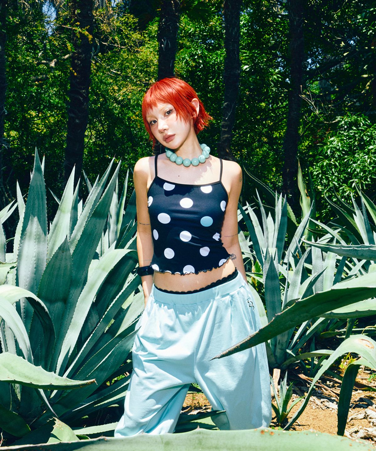 하이타이드 프랭키(HIGHTIDEFRANKIE) Polka Dot Cami Top Black