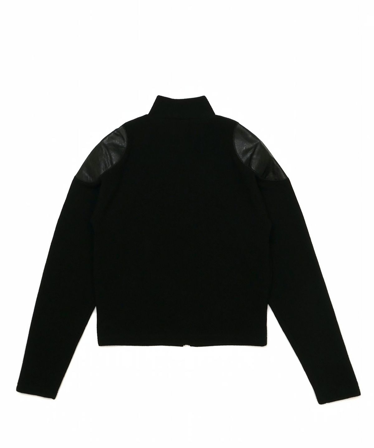 엑세스(XX) Shoulder Patch Zip-up Crop Knit Black