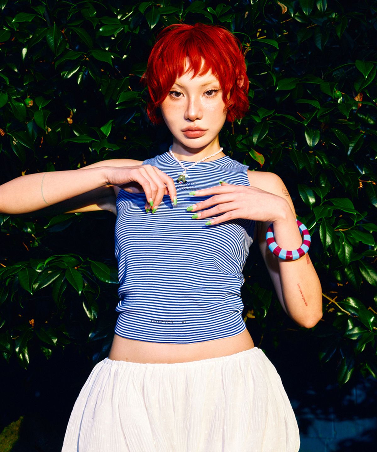 하이타이드 프랭키(HIGHTIDEFRANKIE) Summer Brain Halter Neck Top Blue