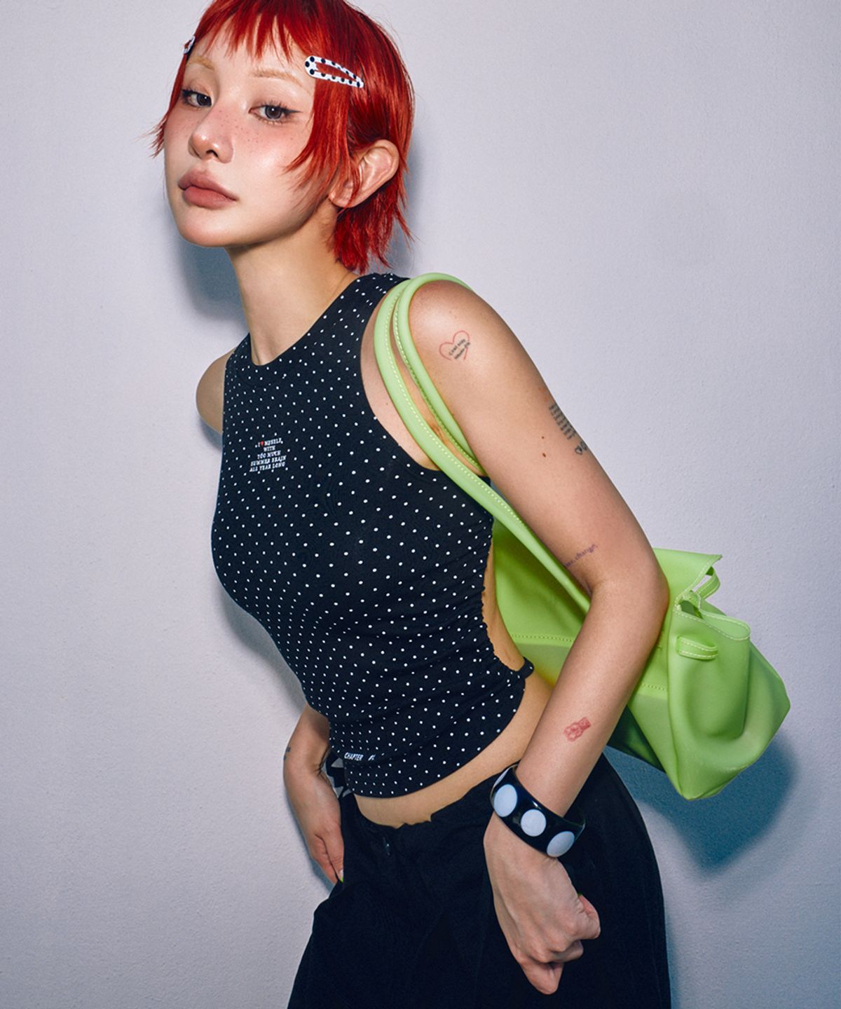 하이타이드 프랭키(HIGHTIDEFRANKIE) Summer Brain Halter Neck Top Black