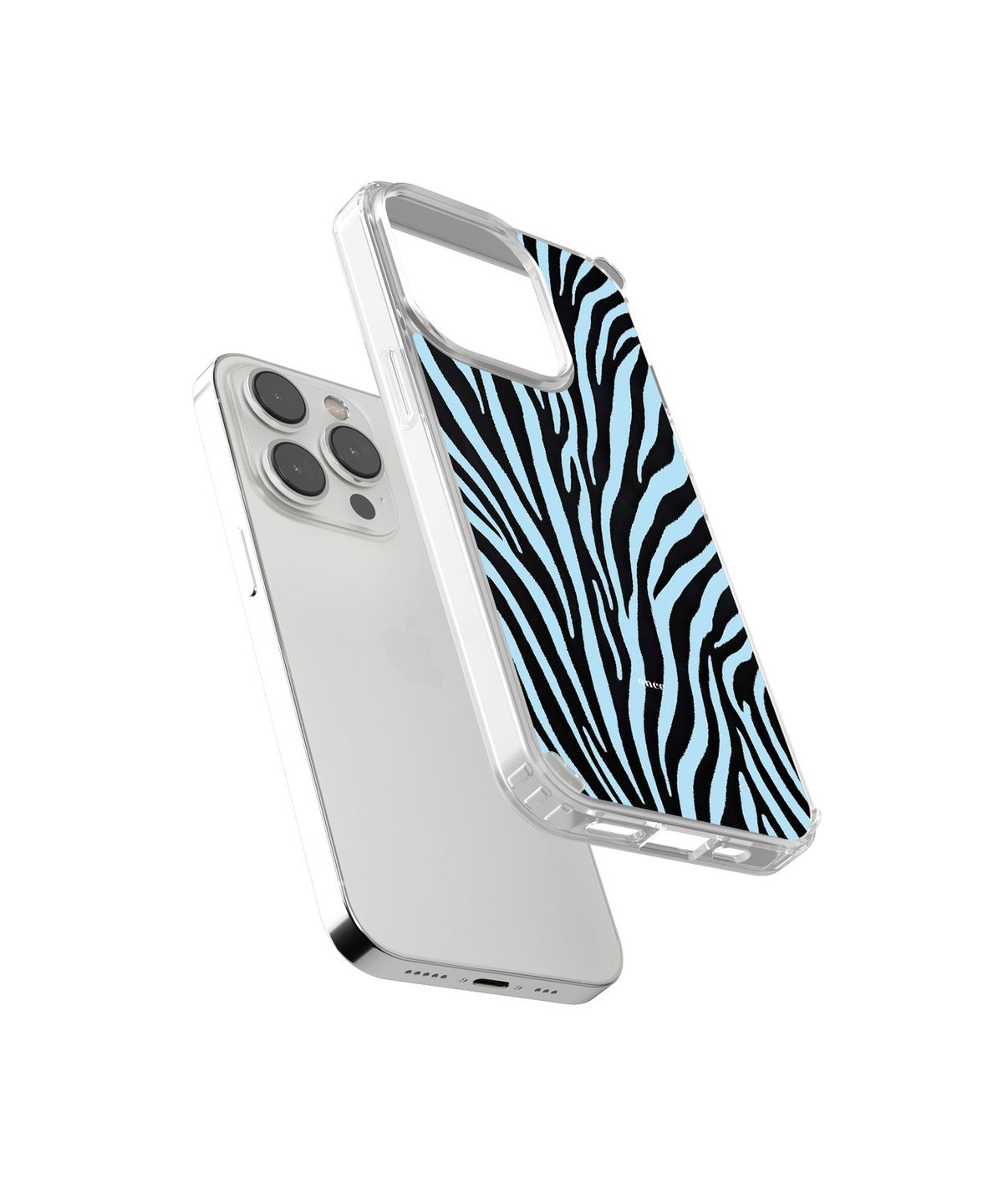 온세스튜디오(ONCESTUDIO) [폰케이스] 지브라 스카이블루 에폭시 실버 맥세이프