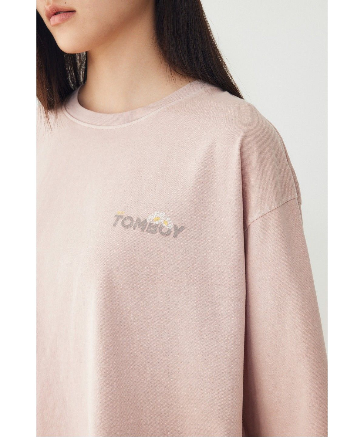 스튜디오 톰보이(STUDIO TOMBOY) 가먼트 다잉 양면 프린트 반팔 티셔츠_라이트 핑크 9176322974