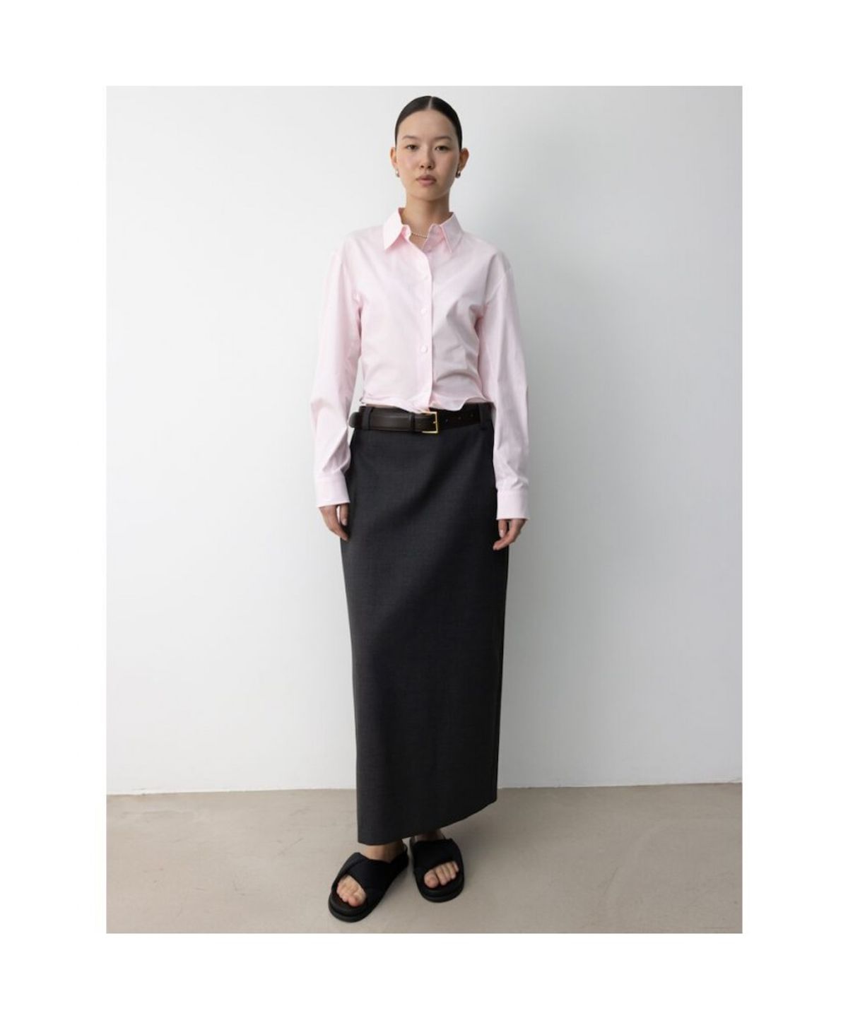 디애퍼처(THE APERTURE) Troia H Line Skirt  Grey (TA6127A043)