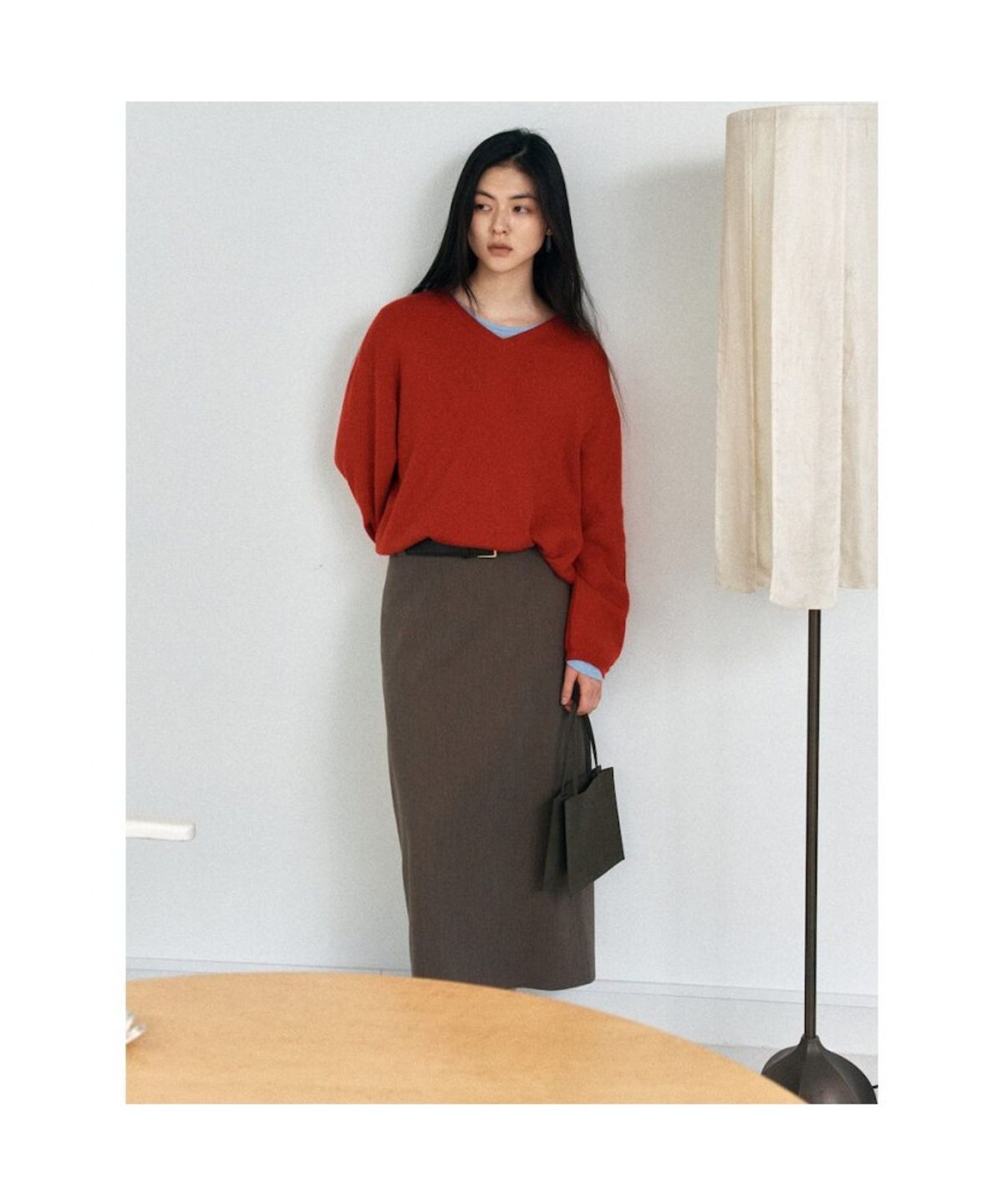 디애퍼처(THE APERTURE) Classic H Line Skirt  Brown (TA6227A02D)