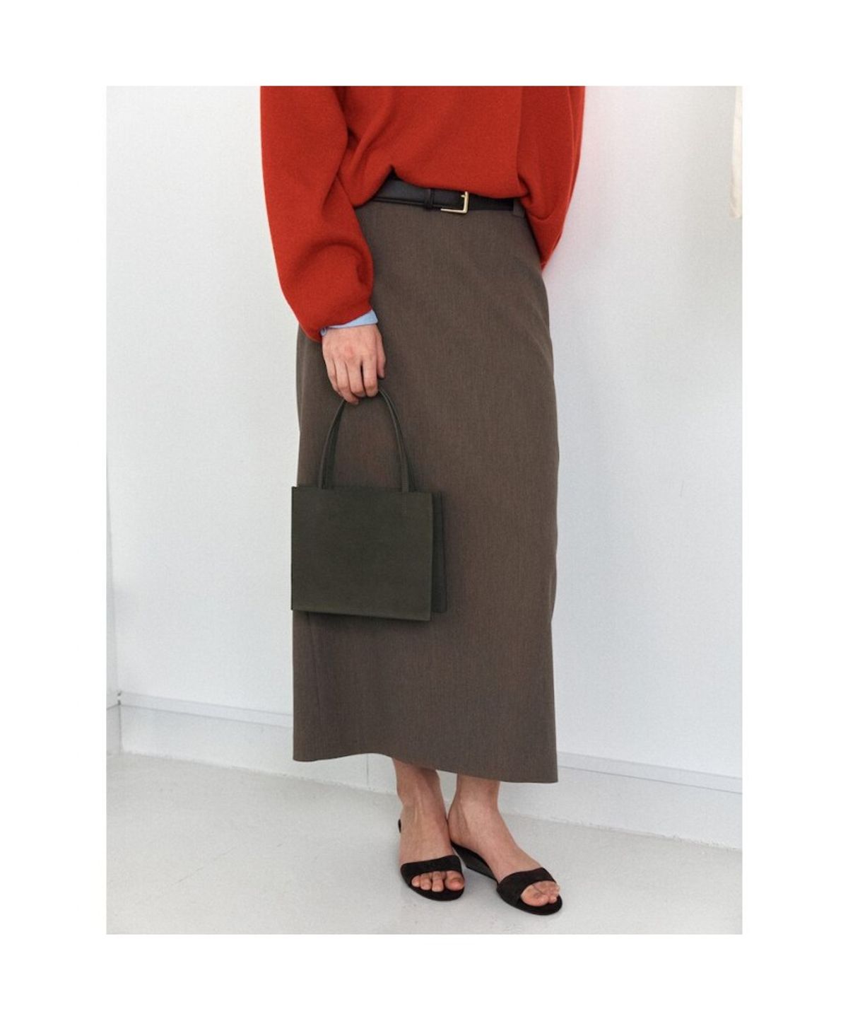 디애퍼처(THE APERTURE) Classic H Line Skirt  Brown (TA6227A02D)