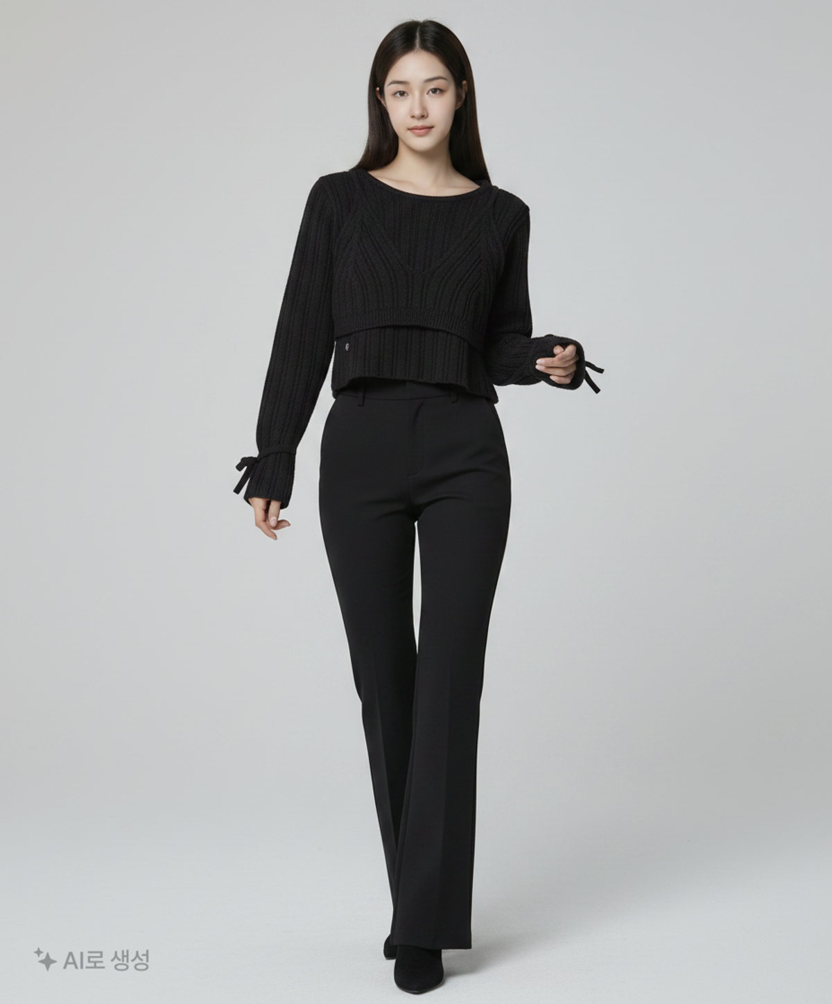 어반드레스(AVANDRESS) Isabel Layered Knit BLACK