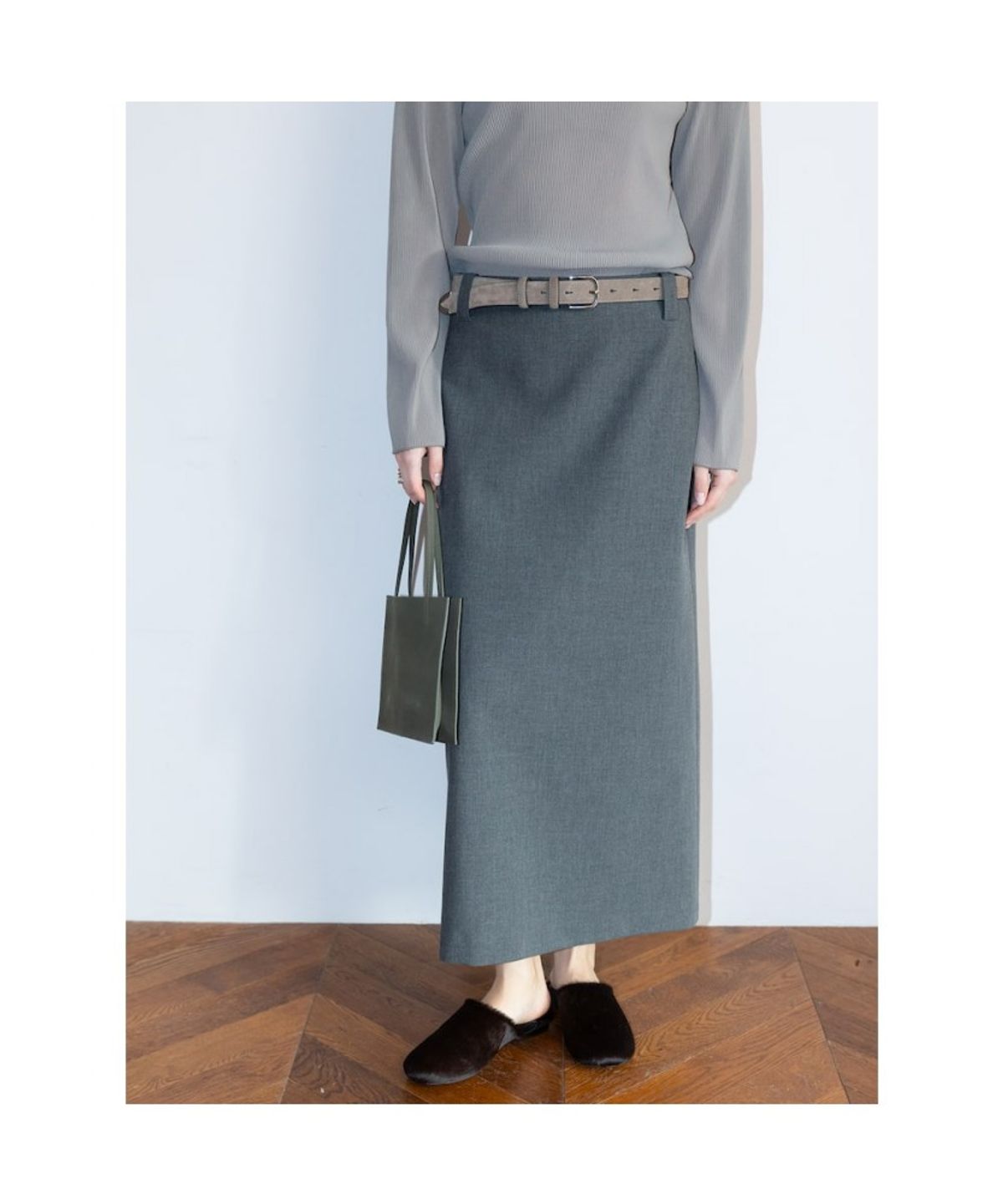 디애퍼처(THE APERTURE) Flip Bag_Suede  Khaki (TA62D4A05H)