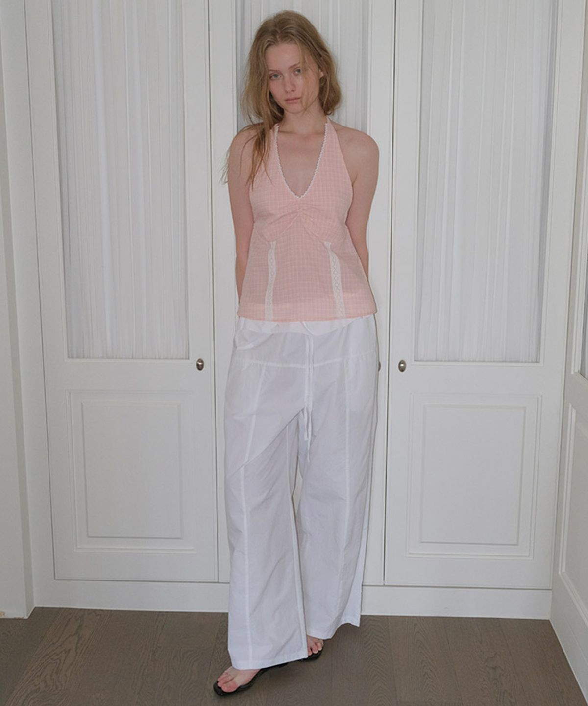 타버트(TARVERT) Brooklyn Check Halter Top - Pink