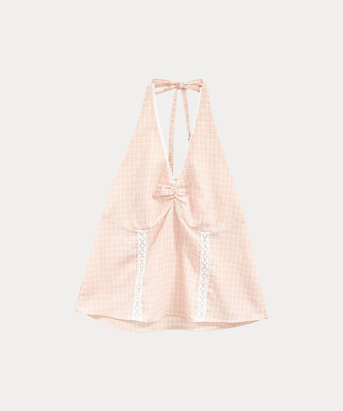 타버트(TARVERT) Brooklyn Check Halter Top - Pink