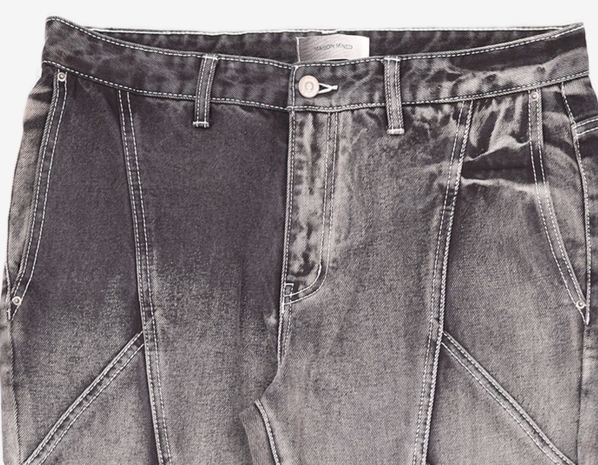 메종미네드(MAISON MINED) MOLAR FOX DENIM PANTS BLACK 50