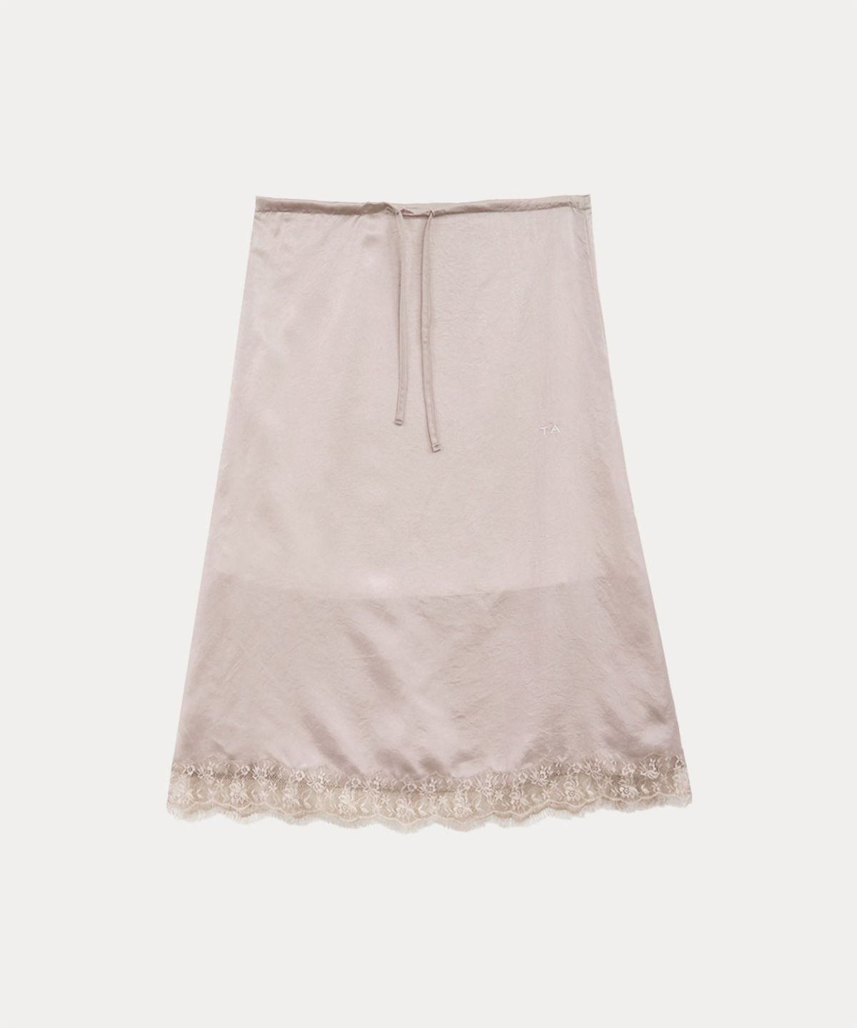 타버트(TARVERT) Bella Satin Long Skirt - Pale Pink