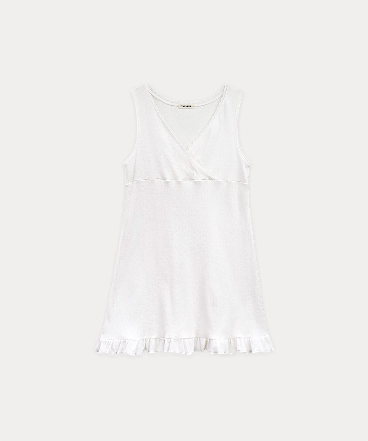 타버트(TARVERT) Lily Eyelet V-Neck Mini Dress - Ivory