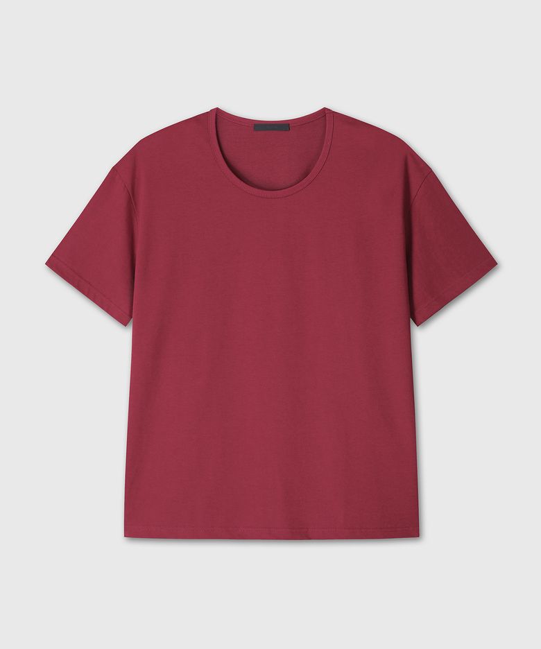 UNIFORM U NECK T-SHIRTS (BURGUNDY)