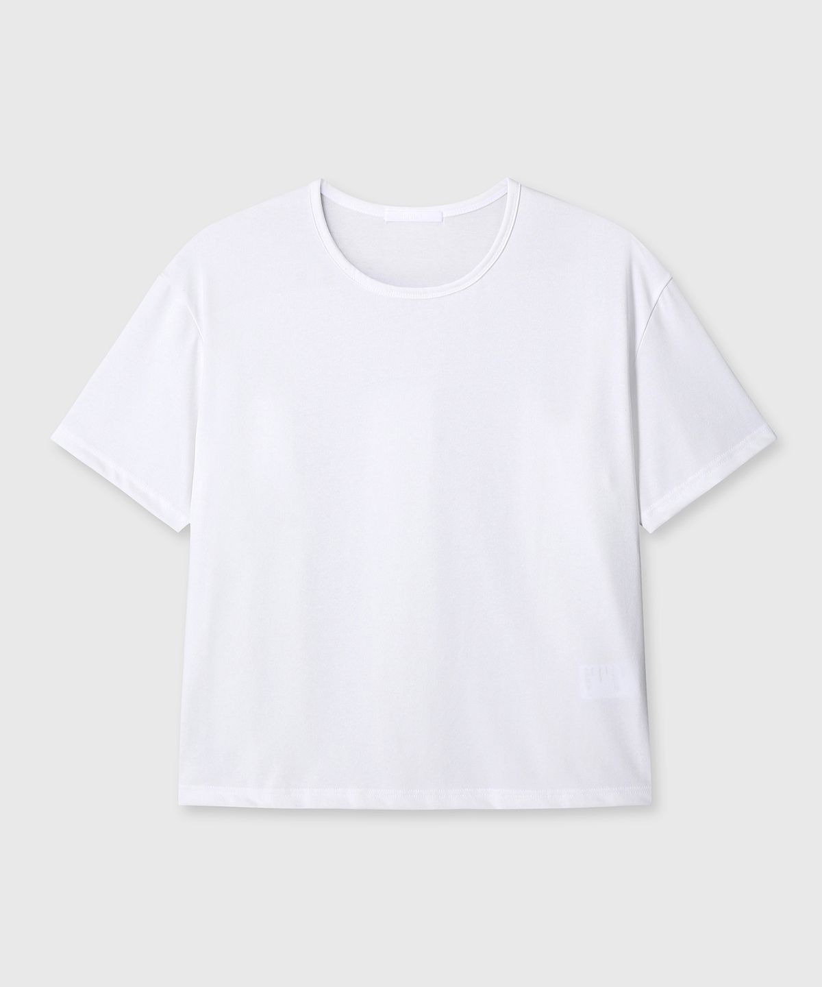 다이브인(DIVEIN) UNIFORM SEMI CROP U NECK T-SHIRTS (WHITE)