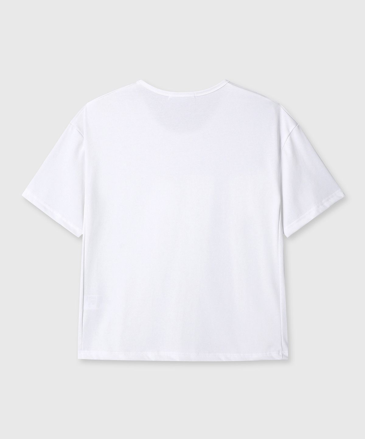 다이브인(DIVEIN) UNIFORM SEMI CROP U NECK T-SHIRTS (WHITE)