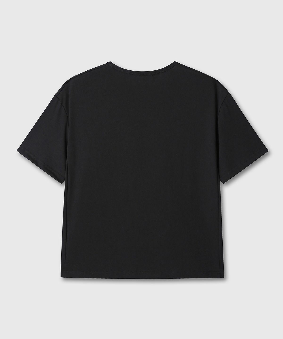 다이브인(DIVEIN) UNIFORM SEMI CROP U NECK T-SHIRTS (BLACK)