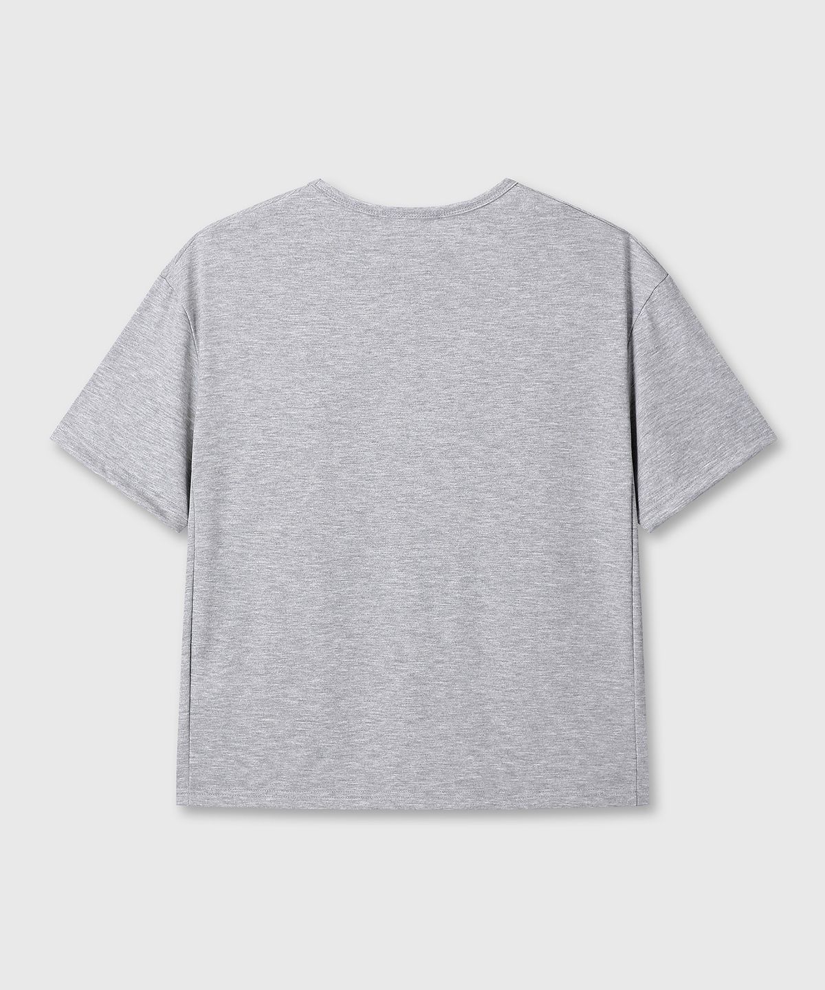 다이브인(DIVEIN) UNIFORM SEMI CROP U NECK T-SHIRTS (MELANGE GRAY)