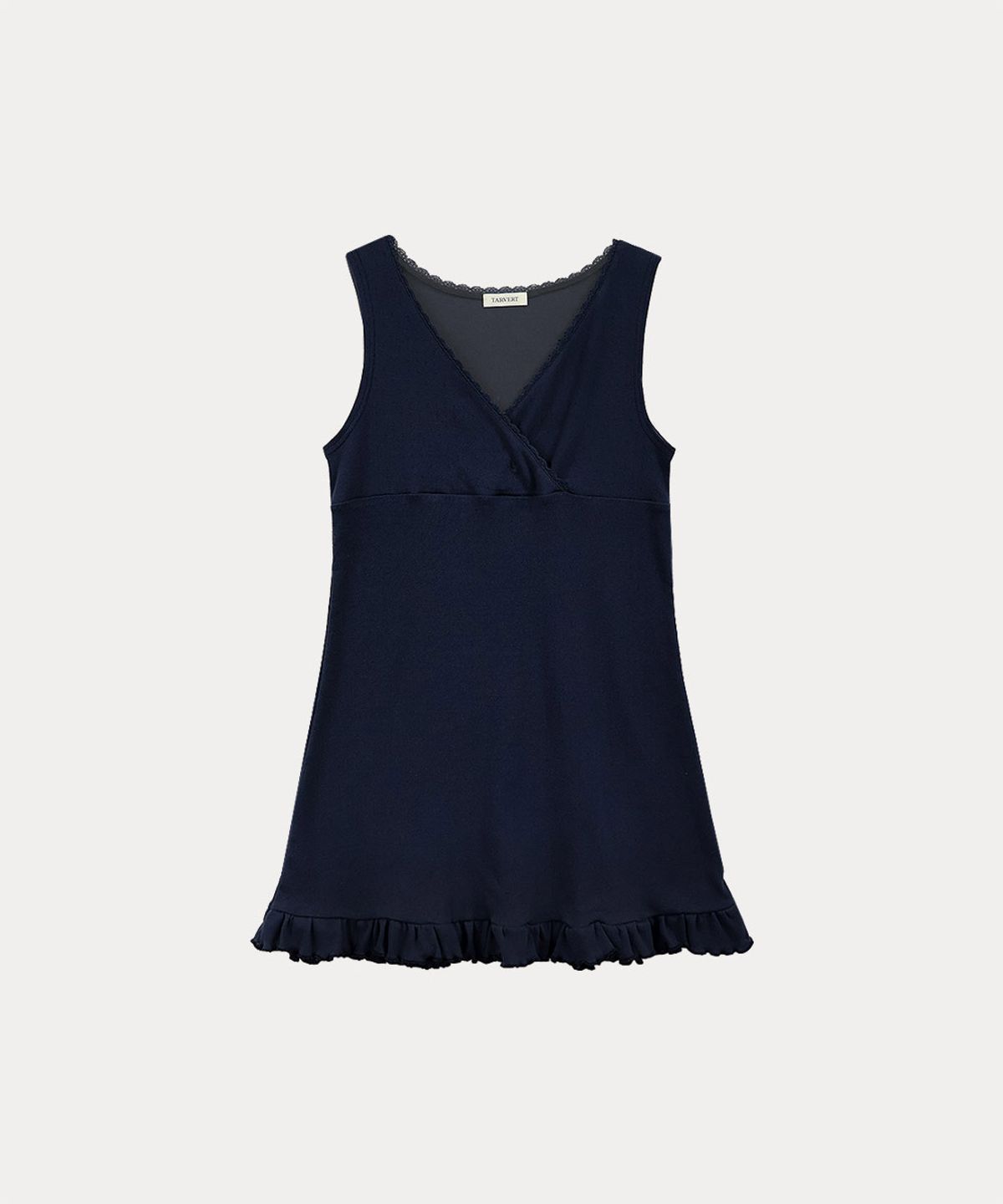 타버트(TARVERT) Lily Eyelet V-Neck Mini Dress - Navy