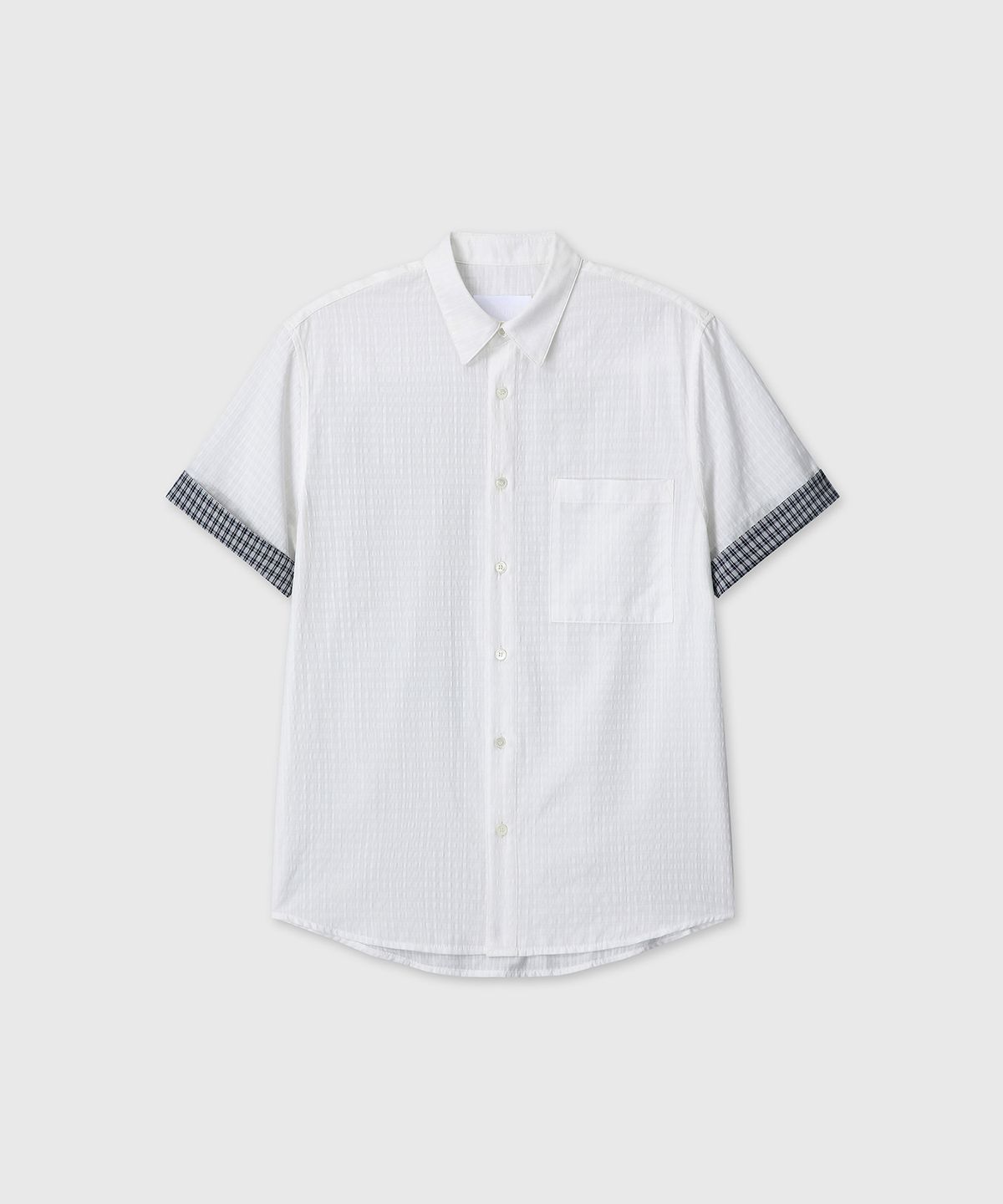 다이브인(DIVEIN) ROLL-UP HALF CHECK SHIRTS (WHITE)