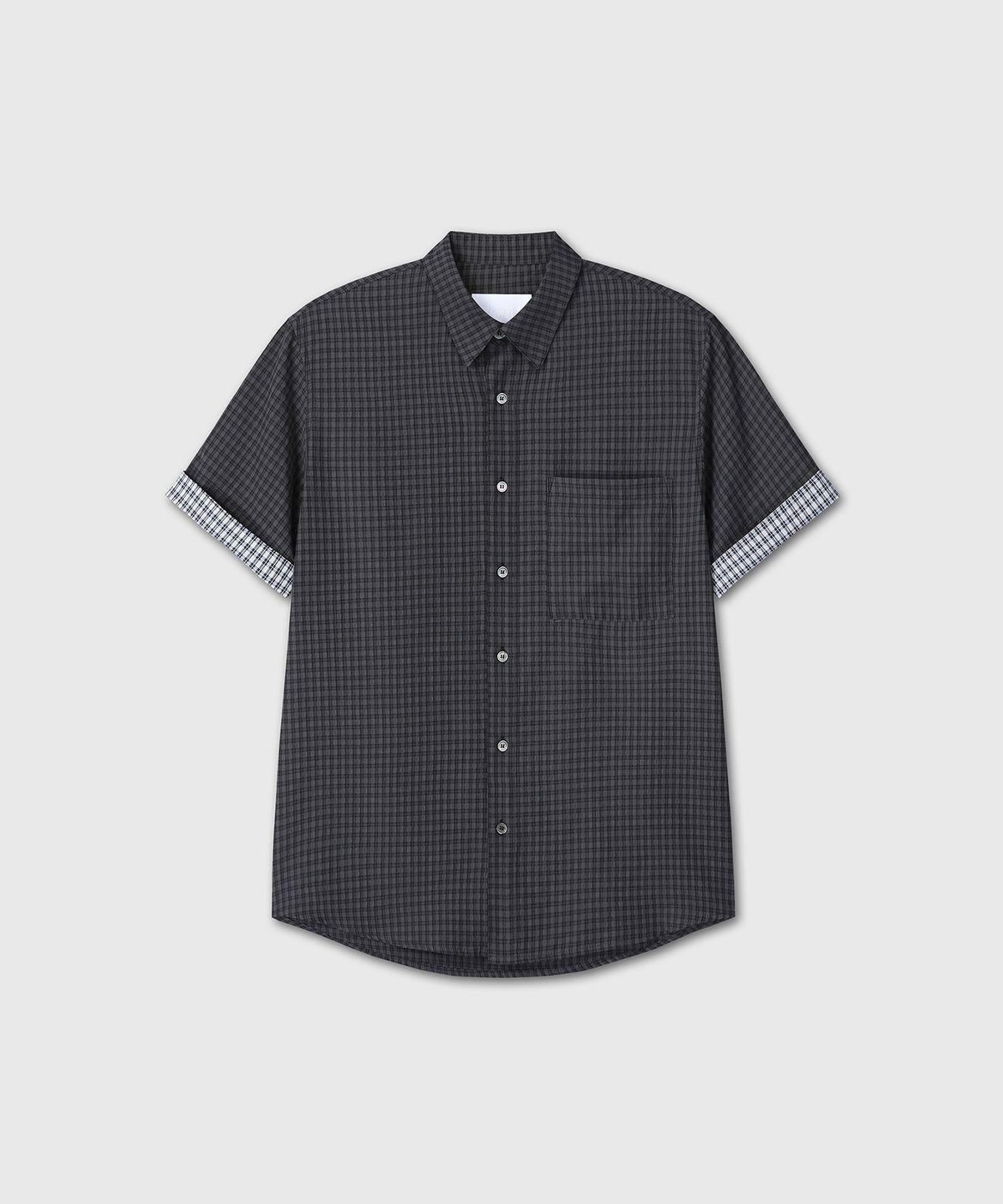 다이브인(DIVEIN) ROLL-UP HALF CHECK SHIRTS (CHARCOAL)