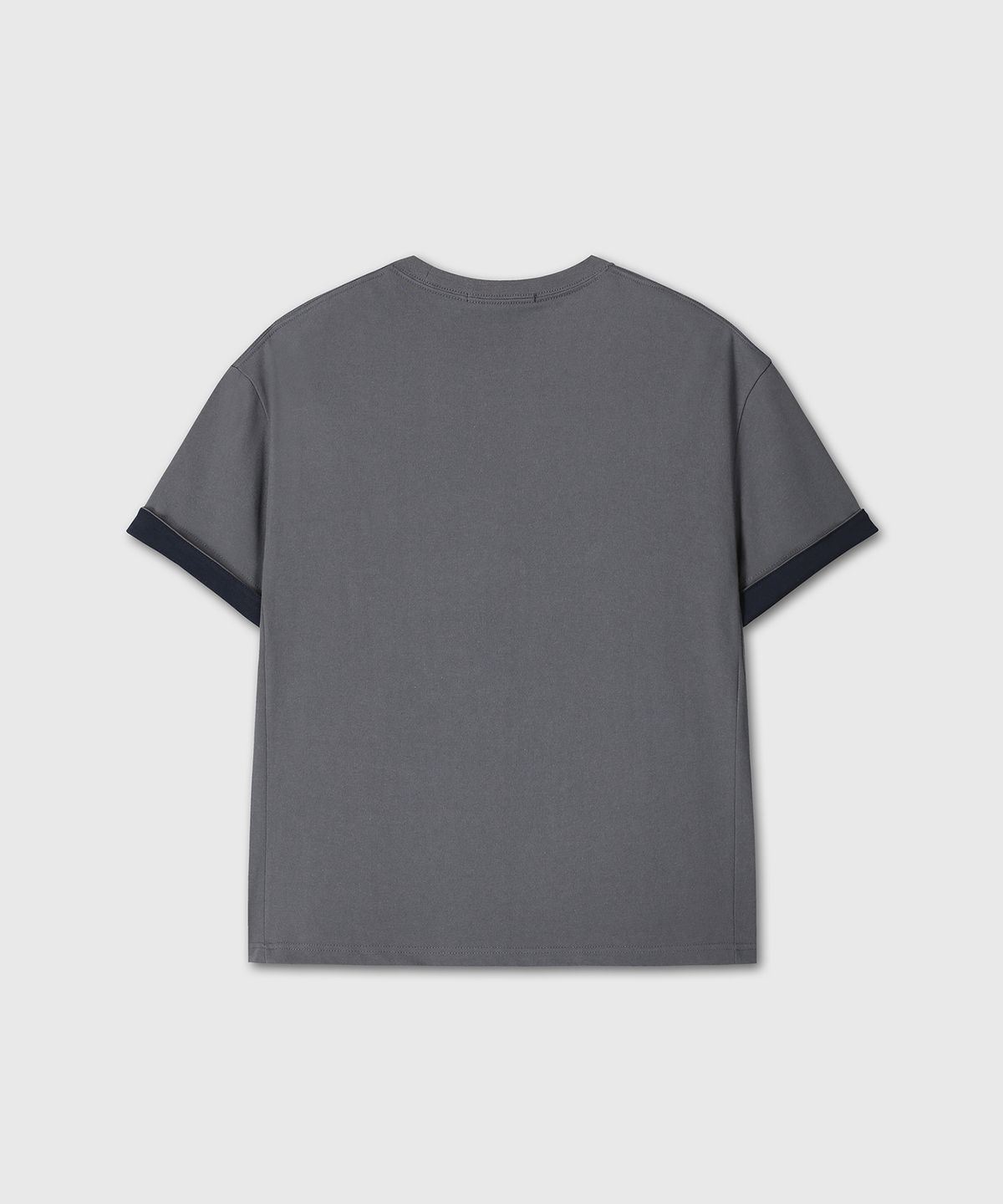 다이브인(DIVEIN) LAYERED ROLL-UP T-SHIRTS (CHARCOAL / NAVY)