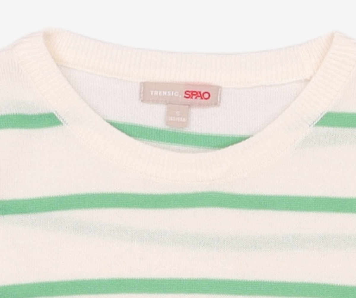 스파오(SPAO) 스트라이프 크롭 반팔 니트_SPKWC26G90 S