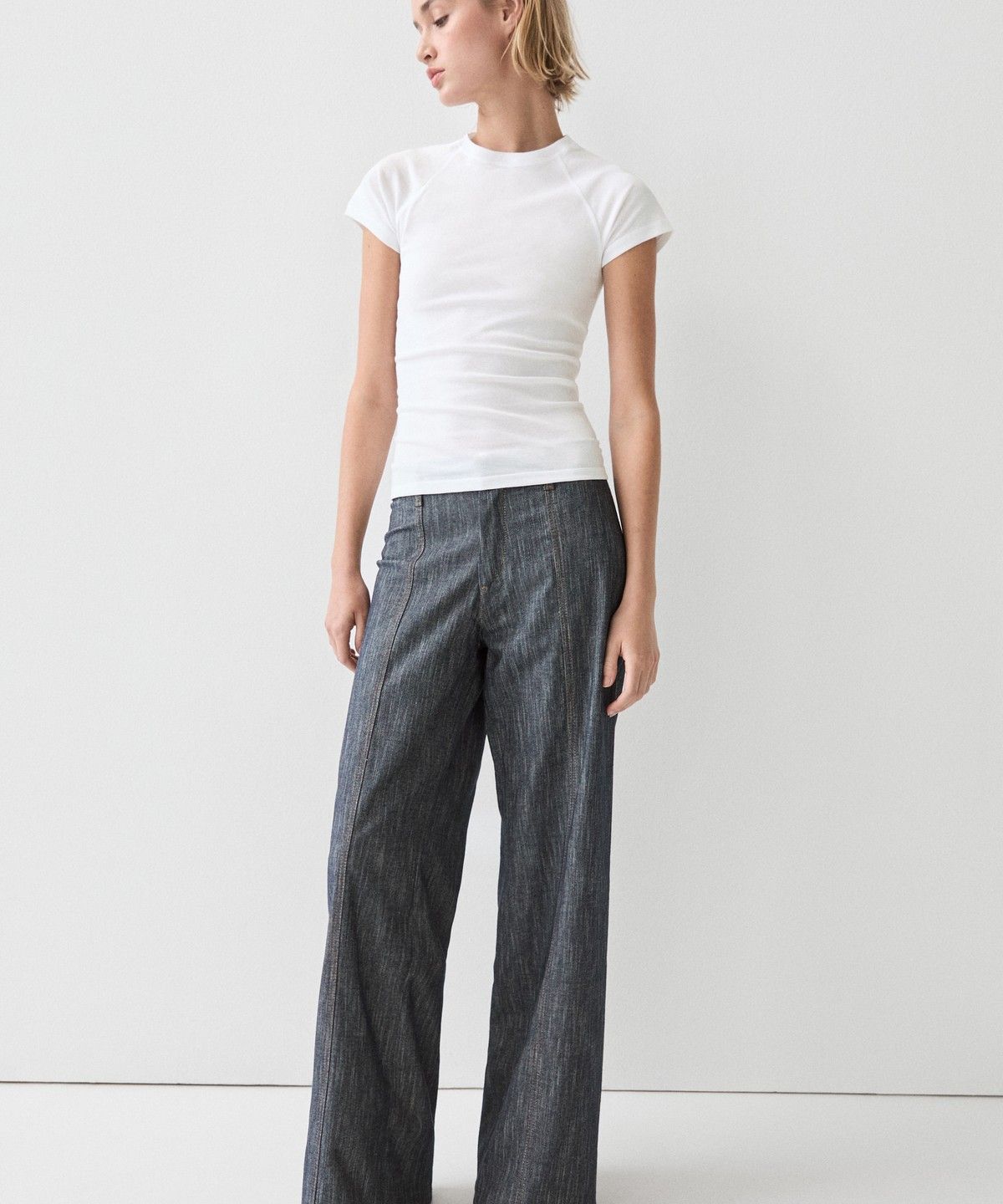 마시모두띠(MASSIMO DUTTI) 래글런 반팔 티셔츠
