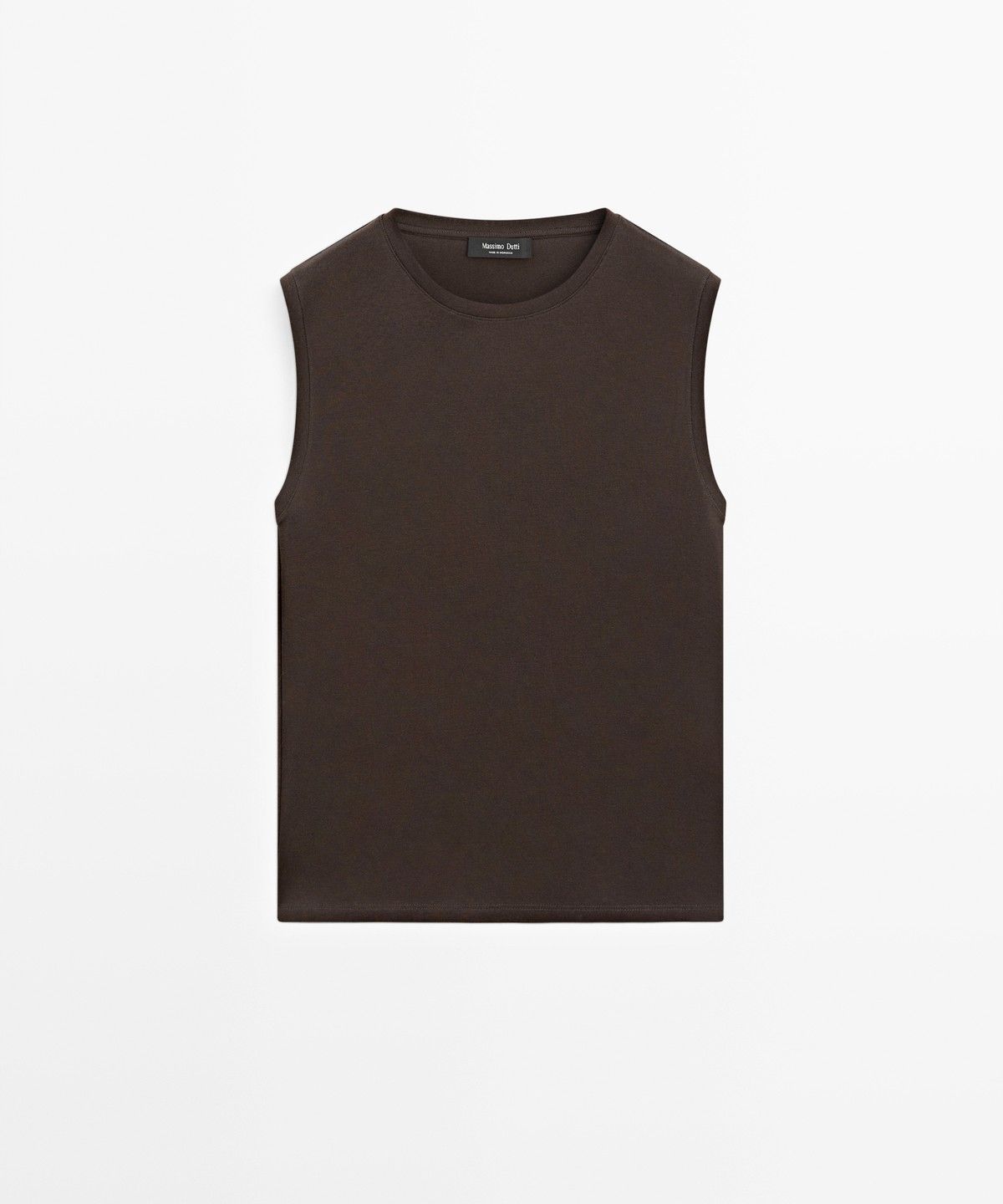 마시모두띠(MASSIMO DUTTI) 100% 코튼 슬리브리스 탑