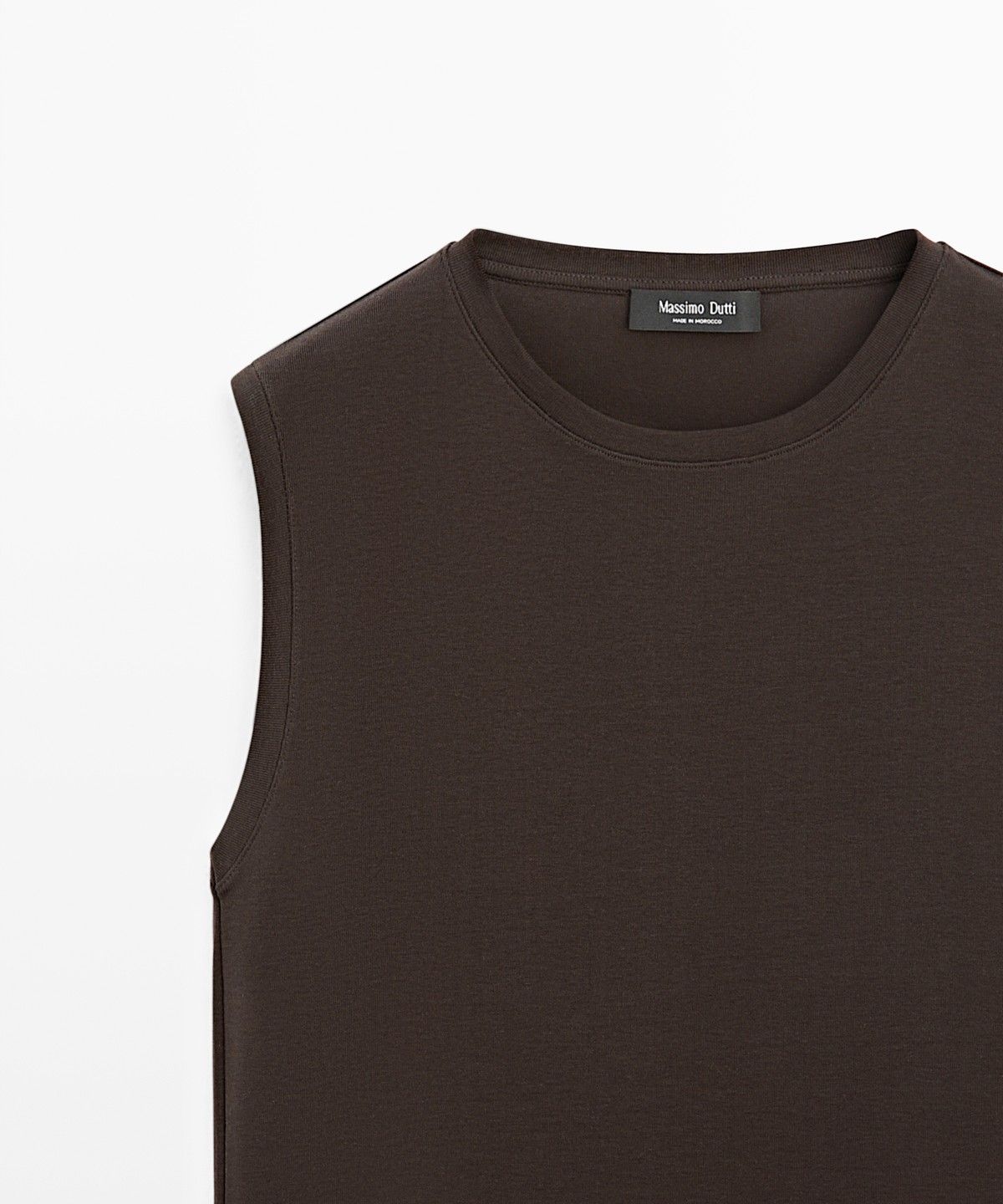 마시모두띠(MASSIMO DUTTI) 100% 코튼 슬리브리스 탑