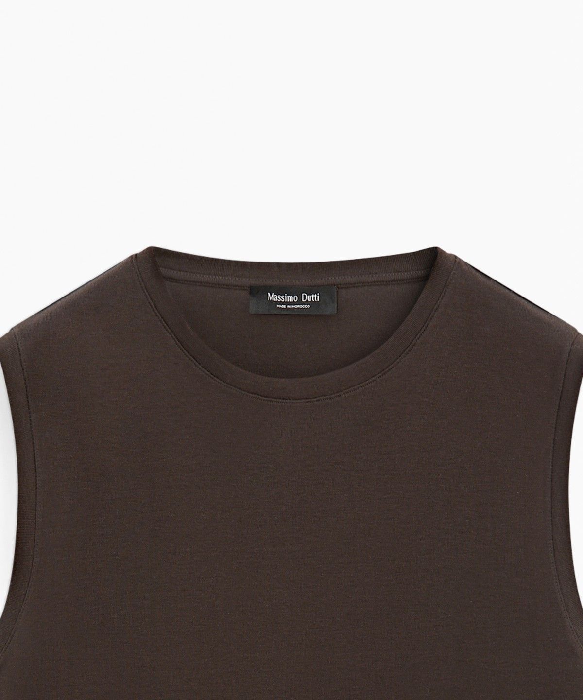 마시모두띠(MASSIMO DUTTI) 100% 코튼 슬리브리스 탑