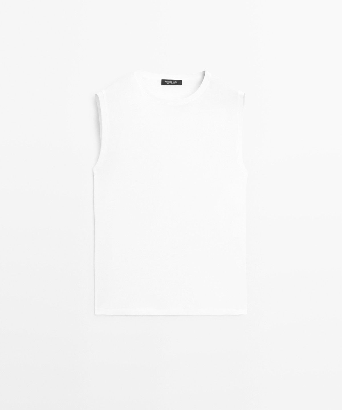 마시모두띠(MASSIMO DUTTI) 100% 코튼 슬리브리스 탑
