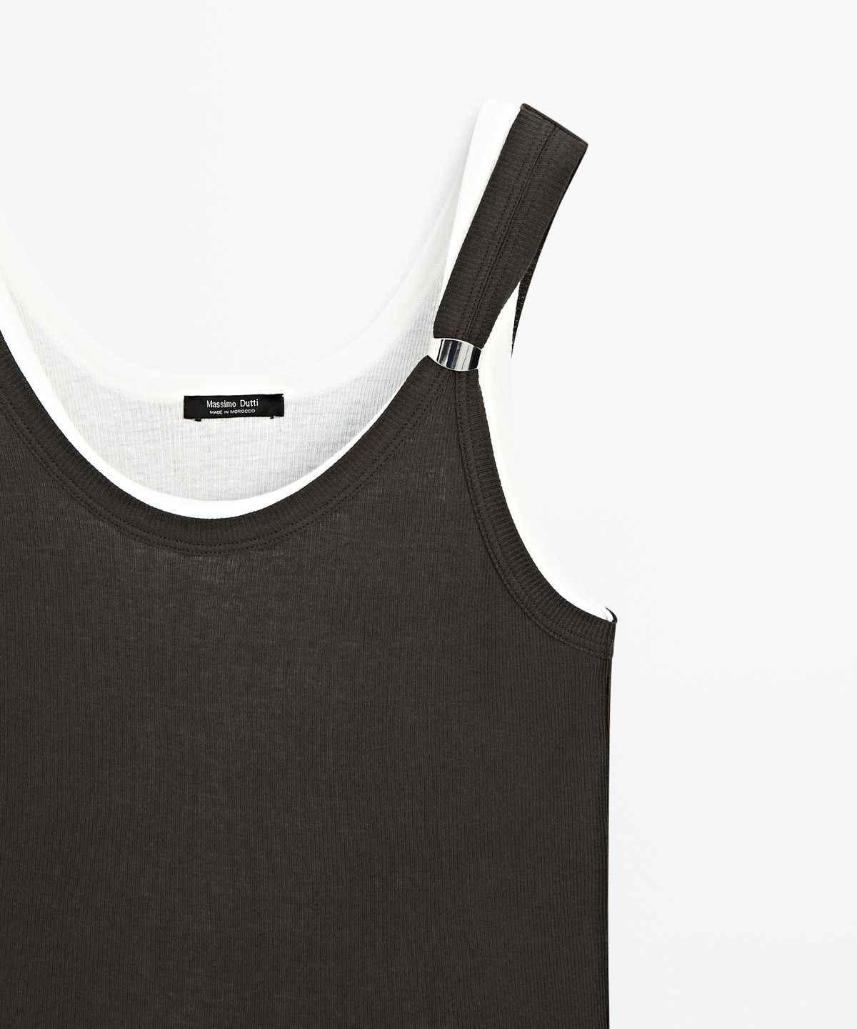 마시모두띠(MASSIMO DUTTI) 주얼 장식 더블 레이어 톱