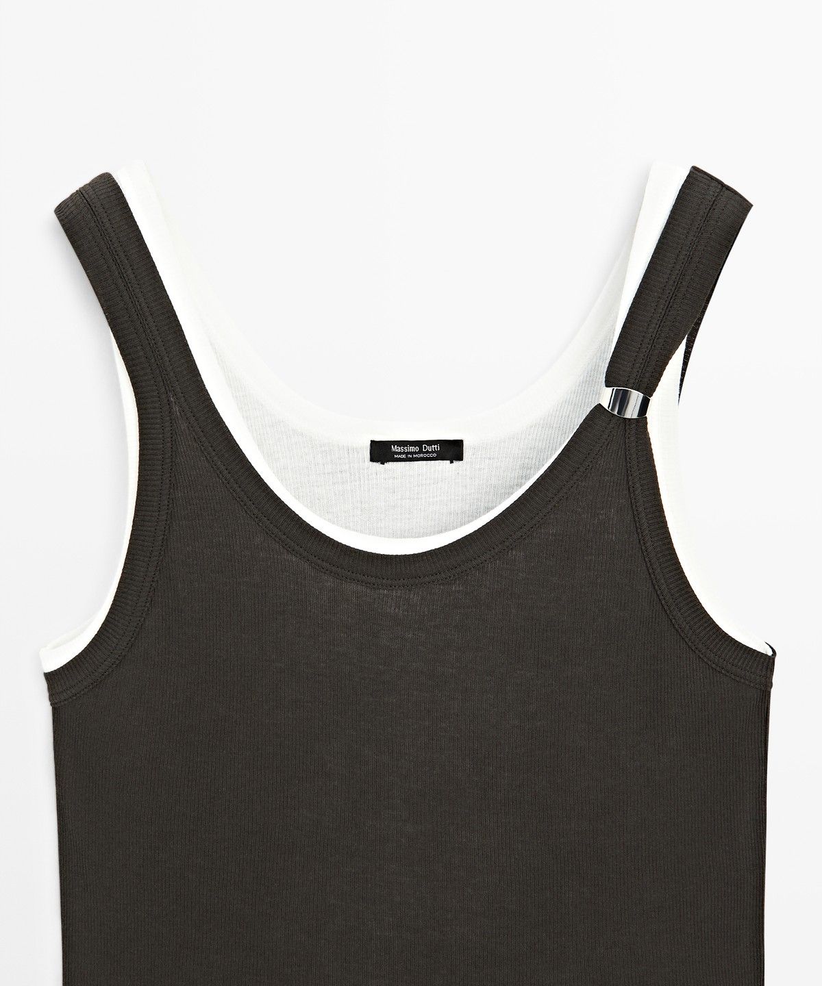 마시모두띠(MASSIMO DUTTI) 주얼 장식 더블 레이어 톱