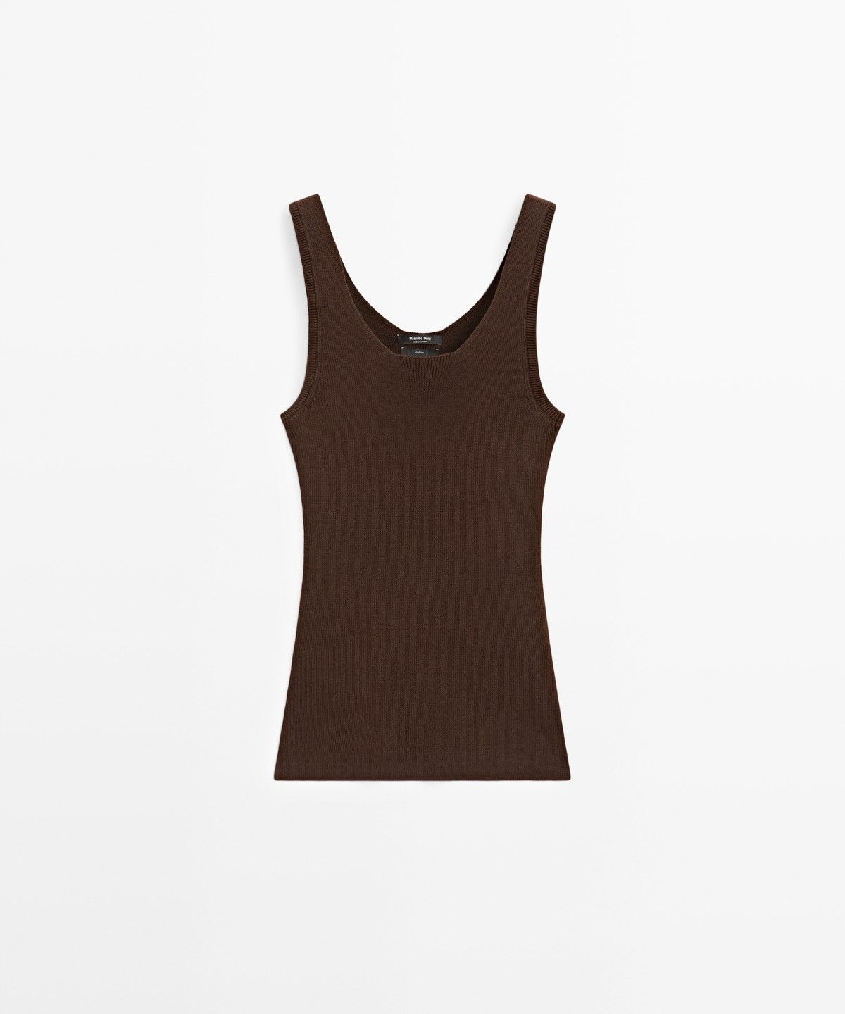 마시모두띠(MASSIMO DUTTI) 100% 코튼 리브드 슬리브리스 탑