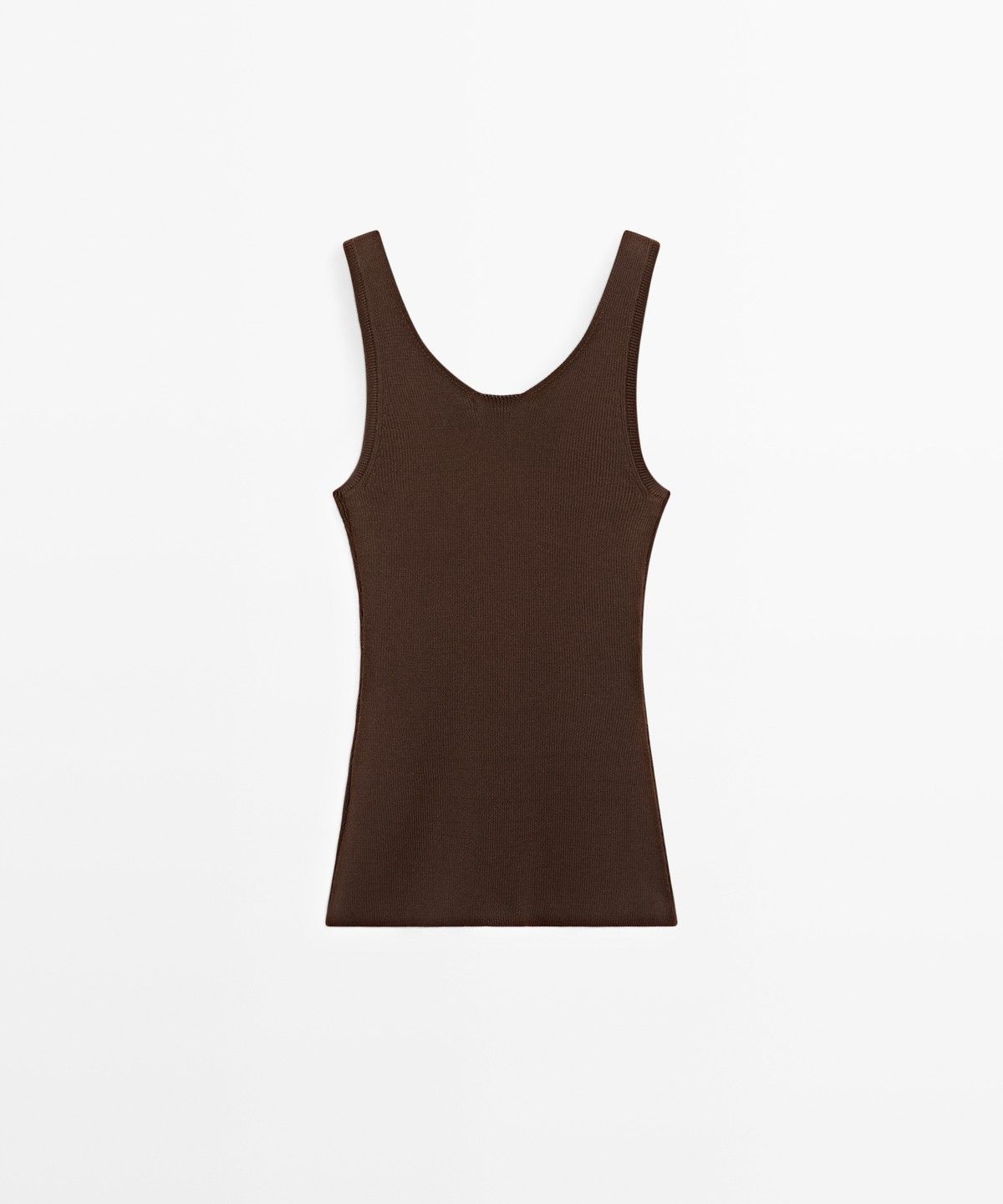 마시모두띠(MASSIMO DUTTI) 100% 코튼 리브드 슬리브리스 탑