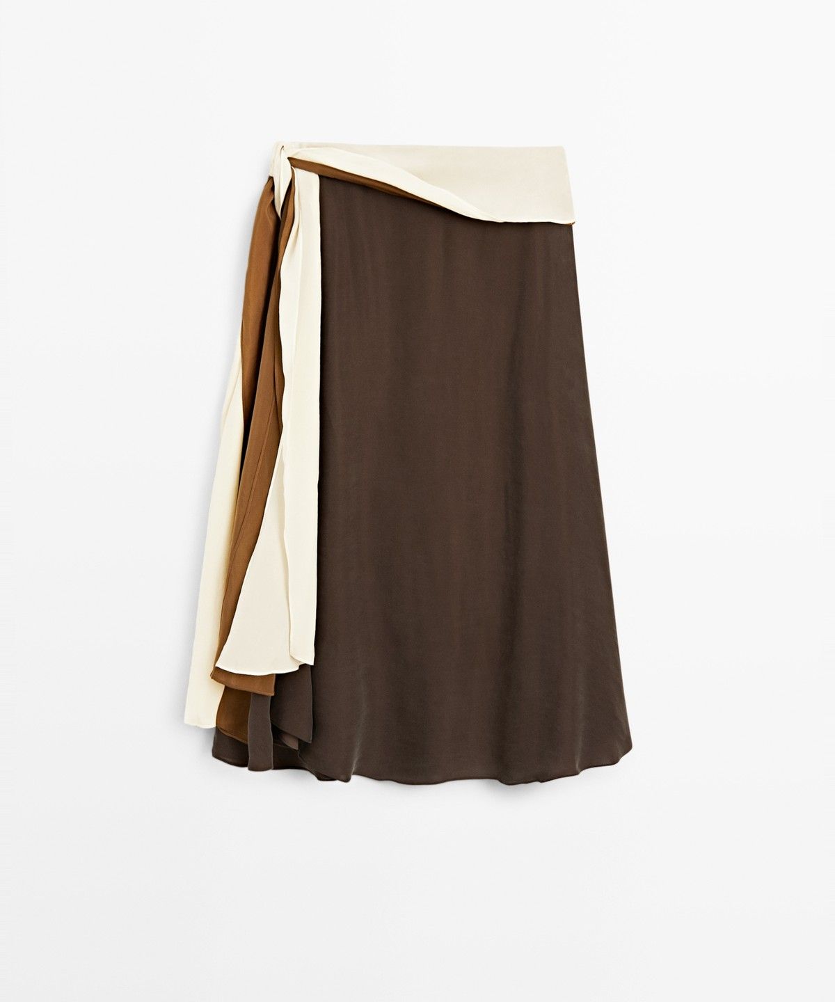 마시모두띠(MASSIMO DUTTI) 콘트라스트 프릴 디테일 미디 스커트