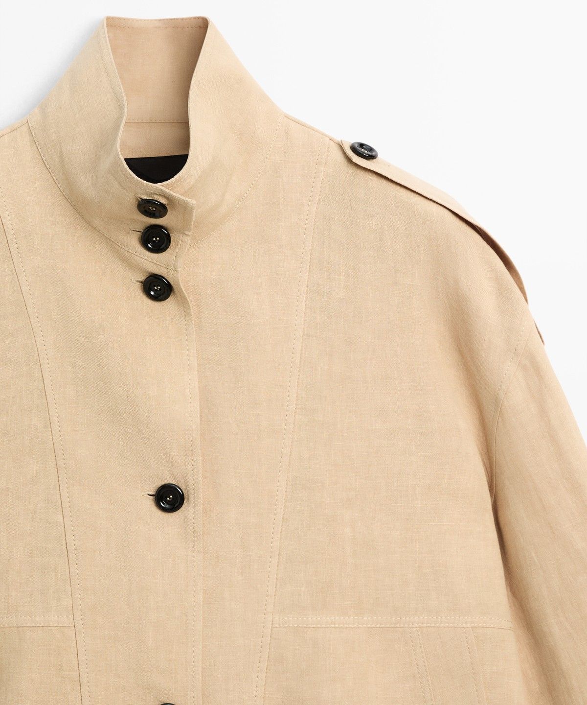 마시모두띠(MASSIMO DUTTI) 100% 린넨 플루이드 봄버 자켓
