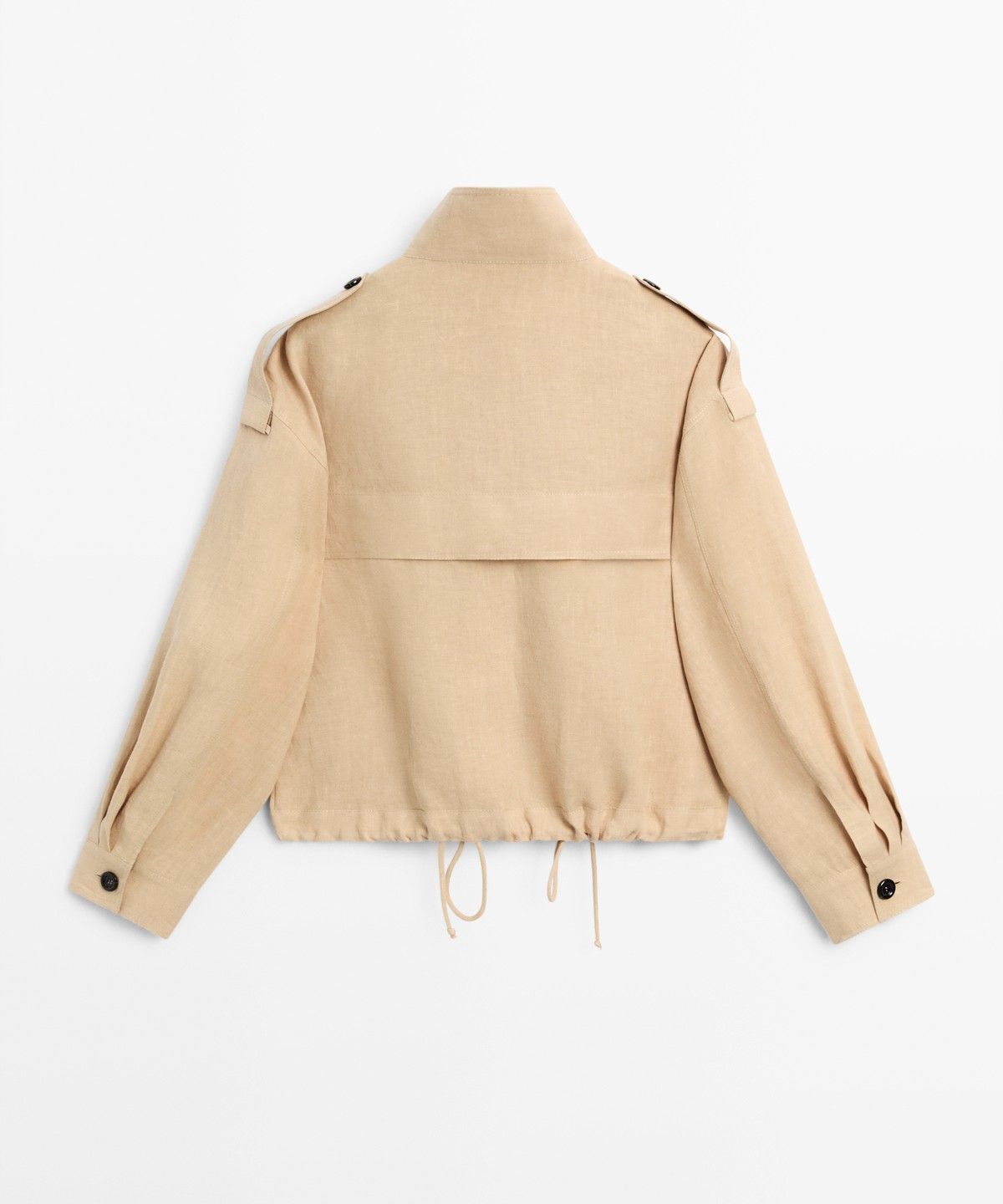마시모두띠(MASSIMO DUTTI) 100% 린넨 플루이드 봄버 자켓