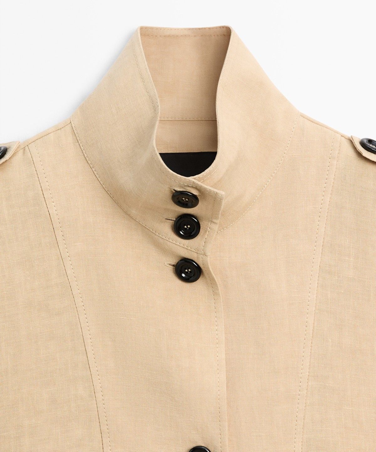 마시모두띠(MASSIMO DUTTI) 100% 린넨 플루이드 봄버 자켓