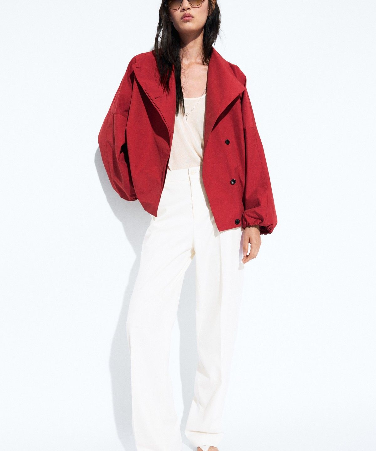 마시모두띠(MASSIMO DUTTI) 테크니컬 사이드 버튼 봄버 재킷