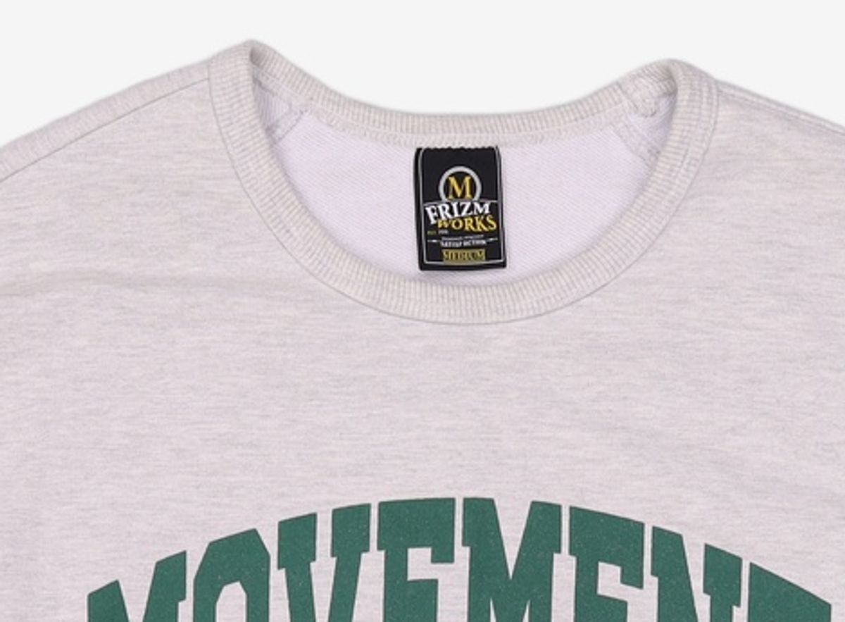 프리즘웍스(FRIZMWORKS) MOVEMENT LOGO SWEATSHIRT _ OATMEAL M