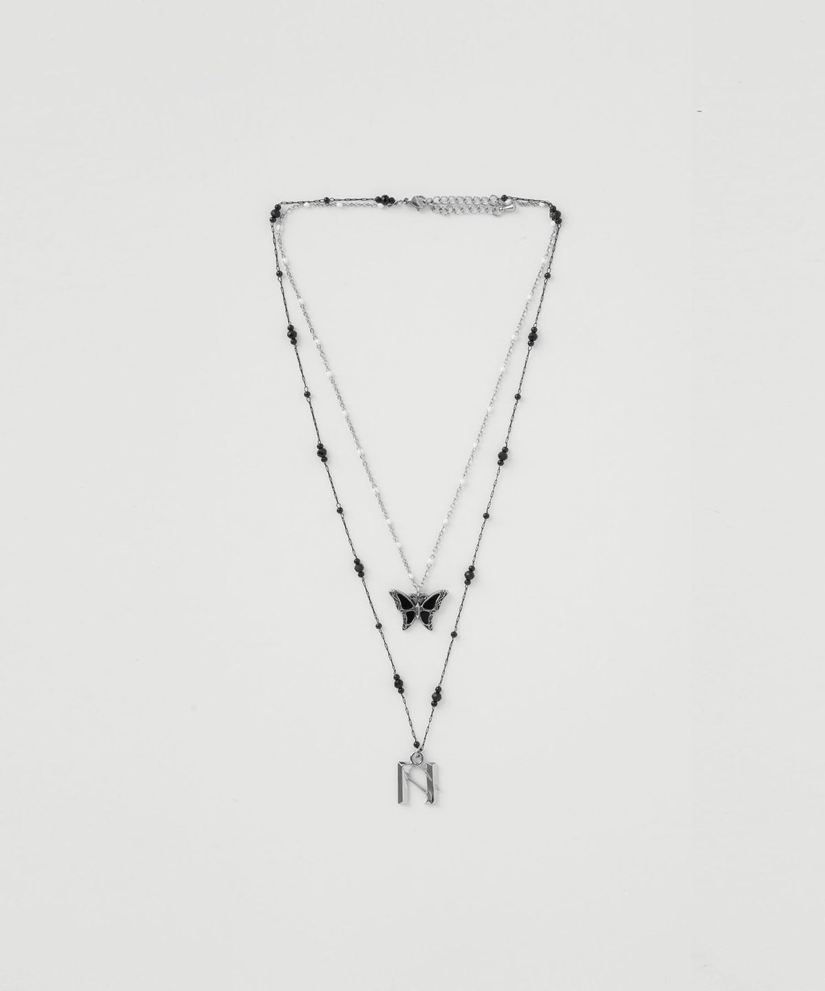 뉴얼린(NEWALRIN) NEWALRIN BUTTERFLY Double-Layer Necklace