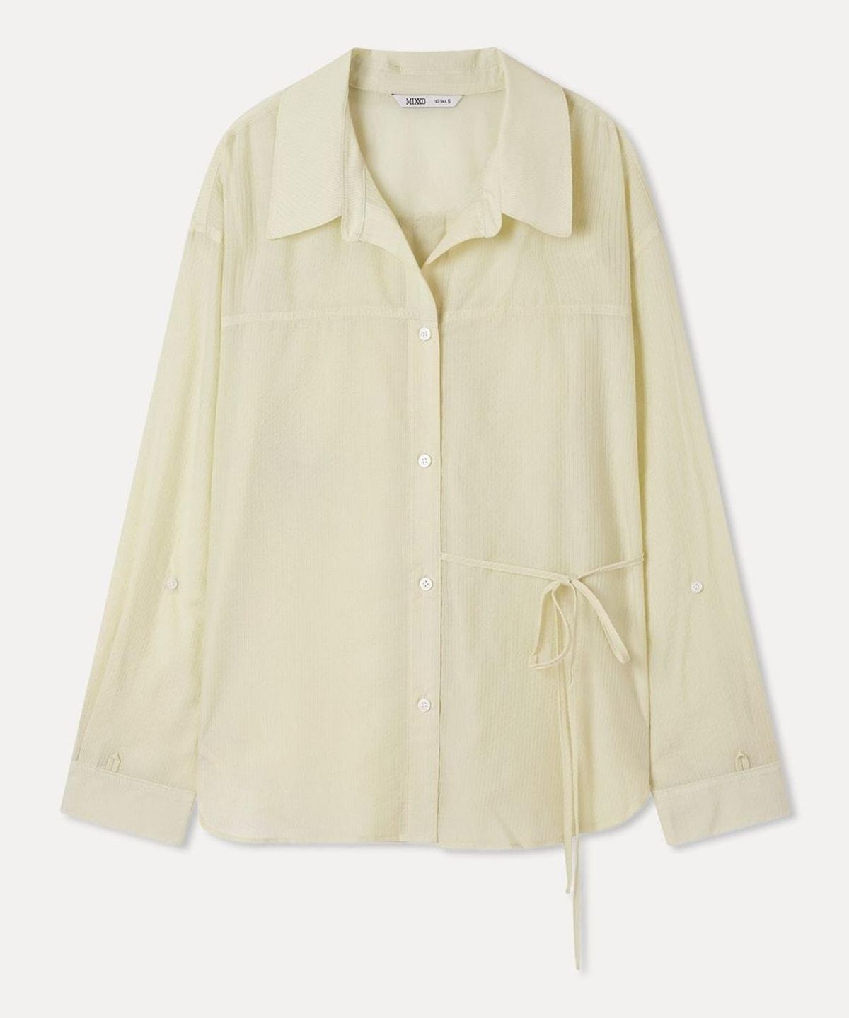 미쏘(MIXXO) 시스루 벨티드 셔츠 RE YWG501B_MIWYWG70QB