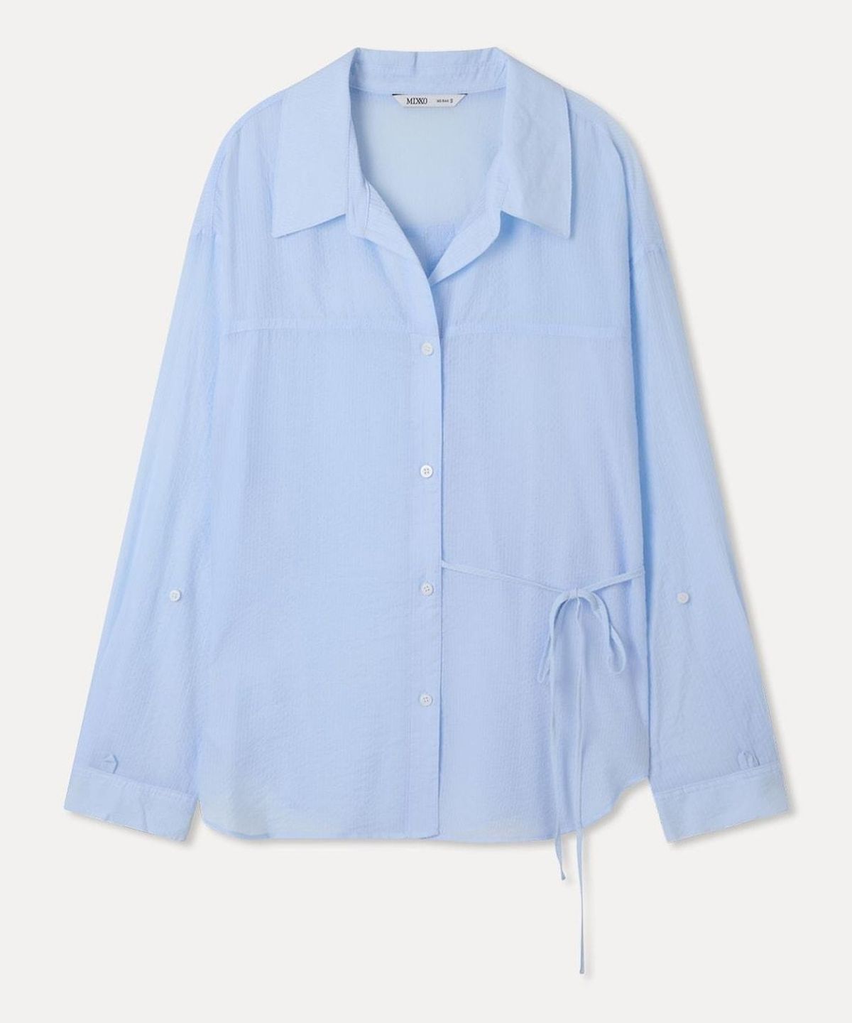 미쏘(MIXXO) 시스루 벨티드 셔츠 RE YWG501B_MIWYWG70QB