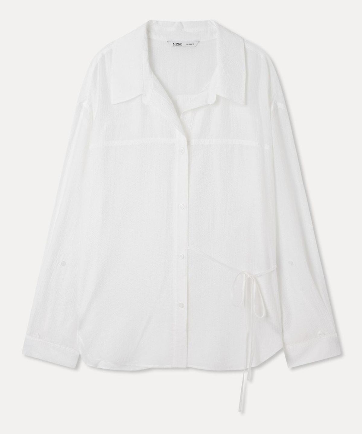 미쏘(MIXXO) 시스루 벨티드 셔츠 RE YWG501B_MIWYWG70QB