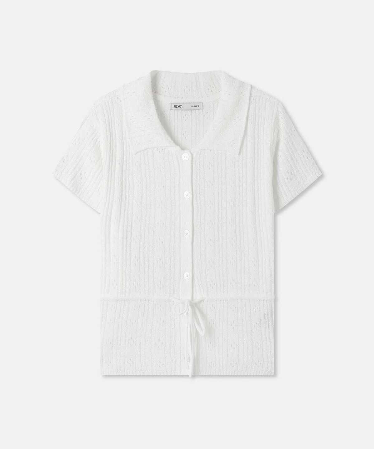 미쏘(MIXXO) 카라넥 스트링 반팔 가디건_MIWCKG731T